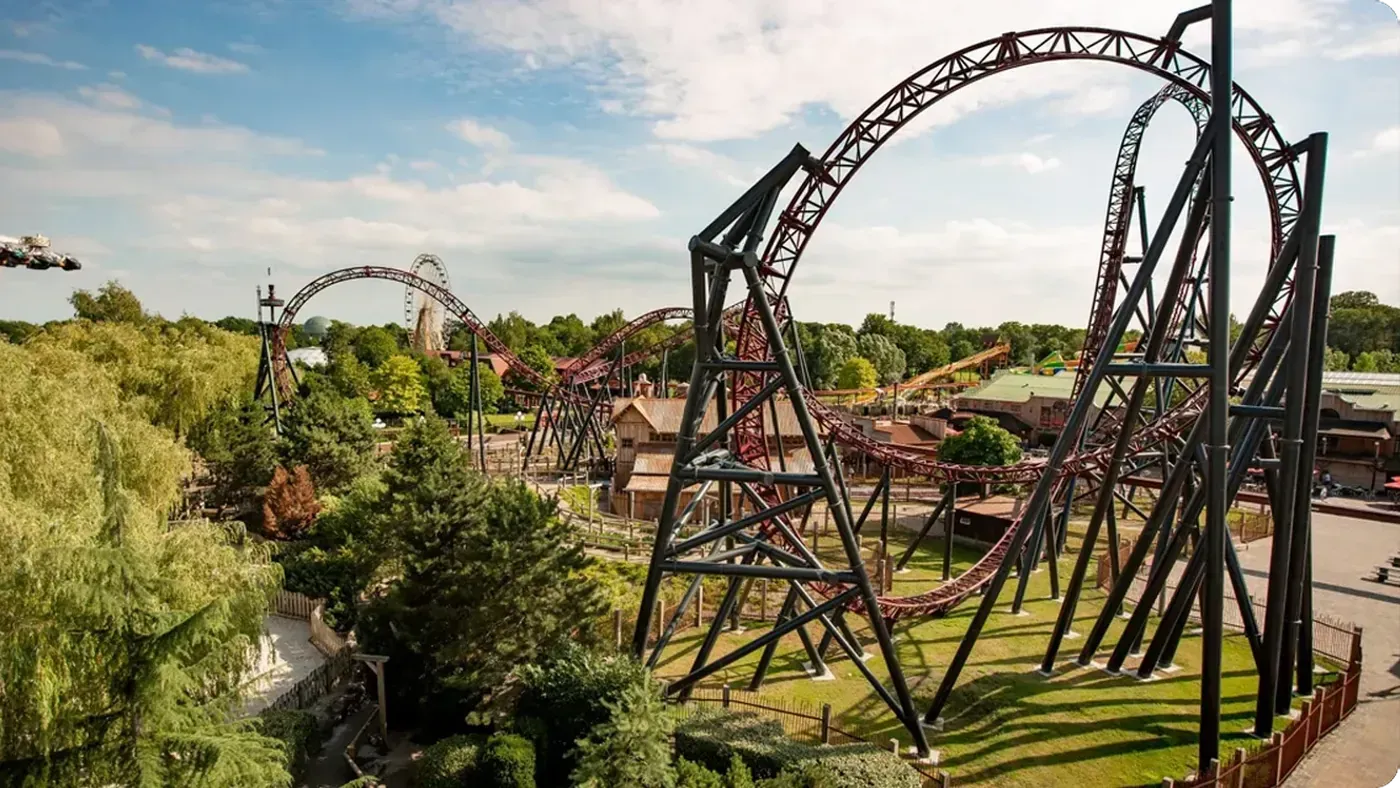 De achtbaan van Attractiepark Slagharen