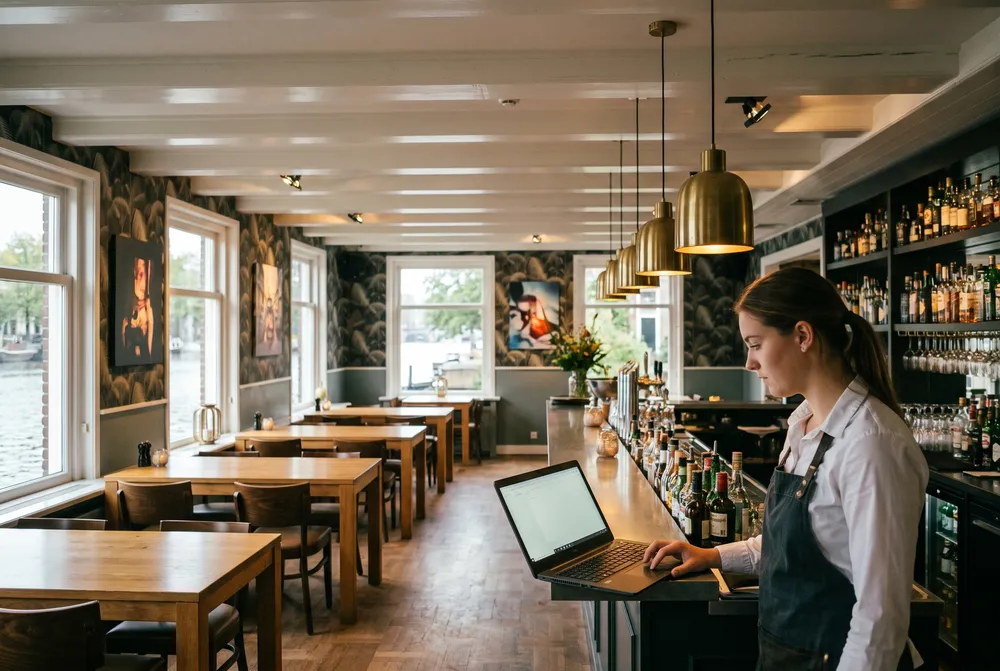 Aan de bar komt de aanvraag binnen en staat het dossier meteen open.