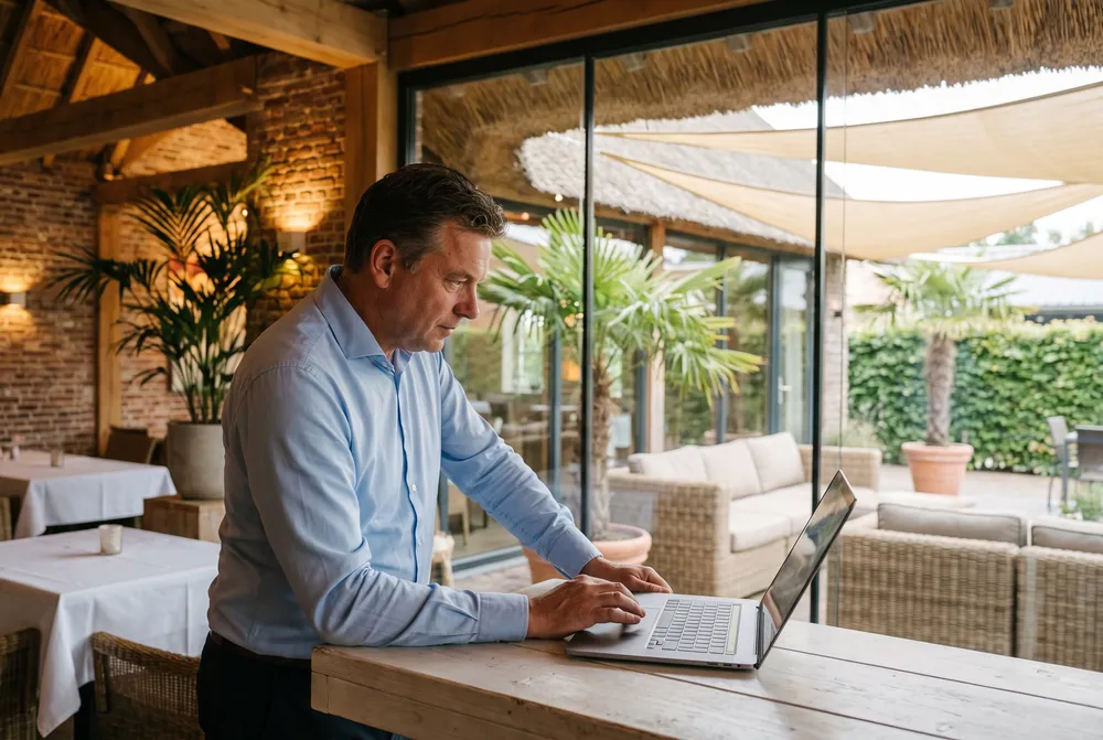 Aan de bar komt de aanvraag binnen en staat het dossier meteen open.