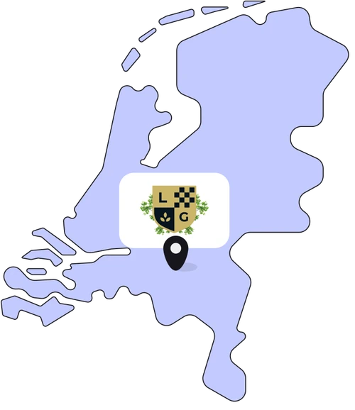 Kaartje van Nederland met LieverGoed Collectie in Vught