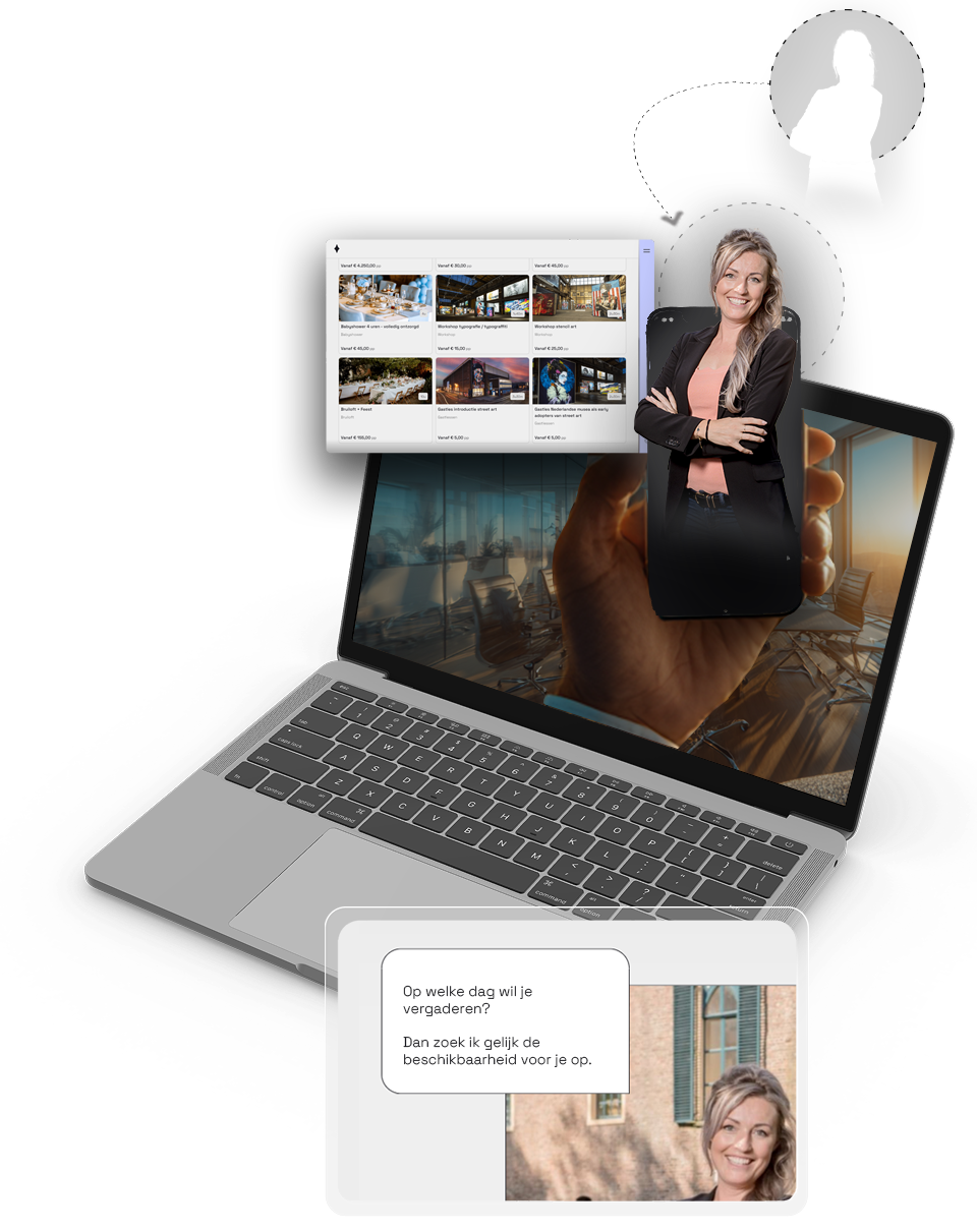 Digitale host op jouw website – Constell event sales widget met persoonlijke online host