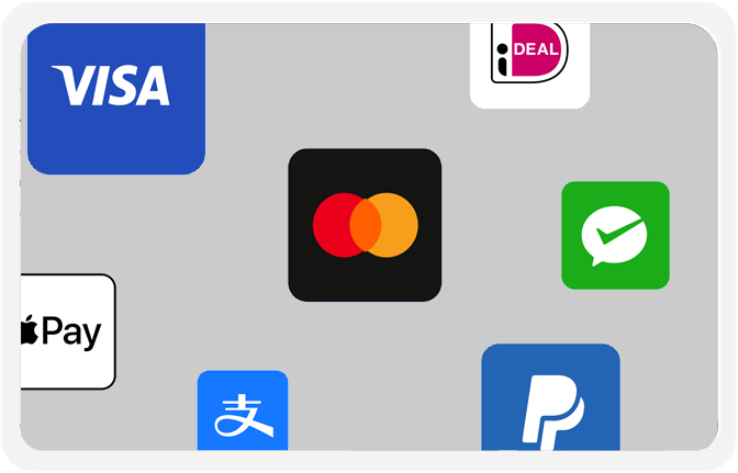 De betaalpagina die de gast opent, met iDEAL en creditcard