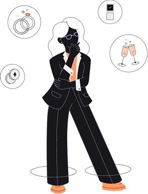 Illustratie - event manager met event iconen