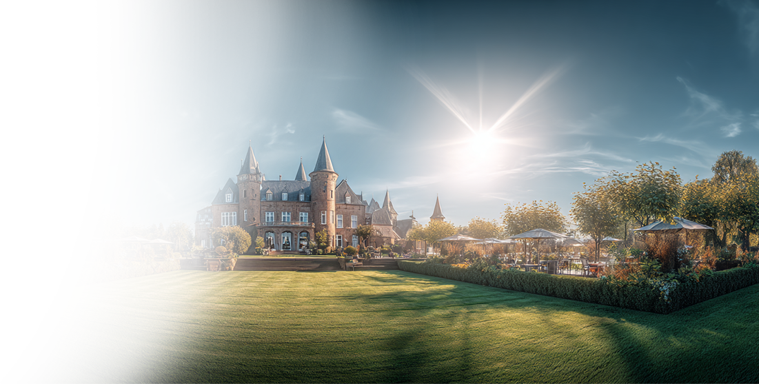 Eventlocatie kasteel met zonnige tuin voor proces optimalisatie met Constell EMS