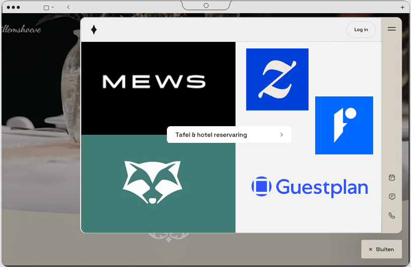 Voorbeeld van sales widget voor aanvragen van events