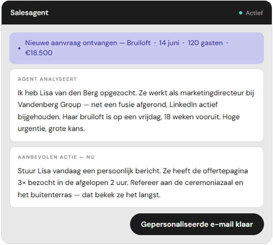Salesagent UI - gepersonaliseerde e-mail en lead analyse