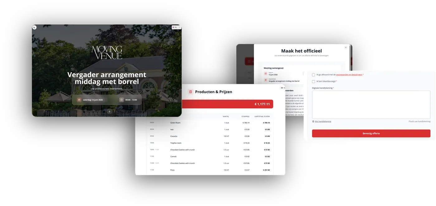 Congres & grote eventlocaties - branded offerte als complete offerte-website
